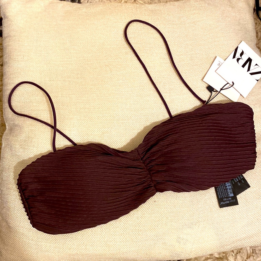 ZARA Bikini top Brown size S NWT